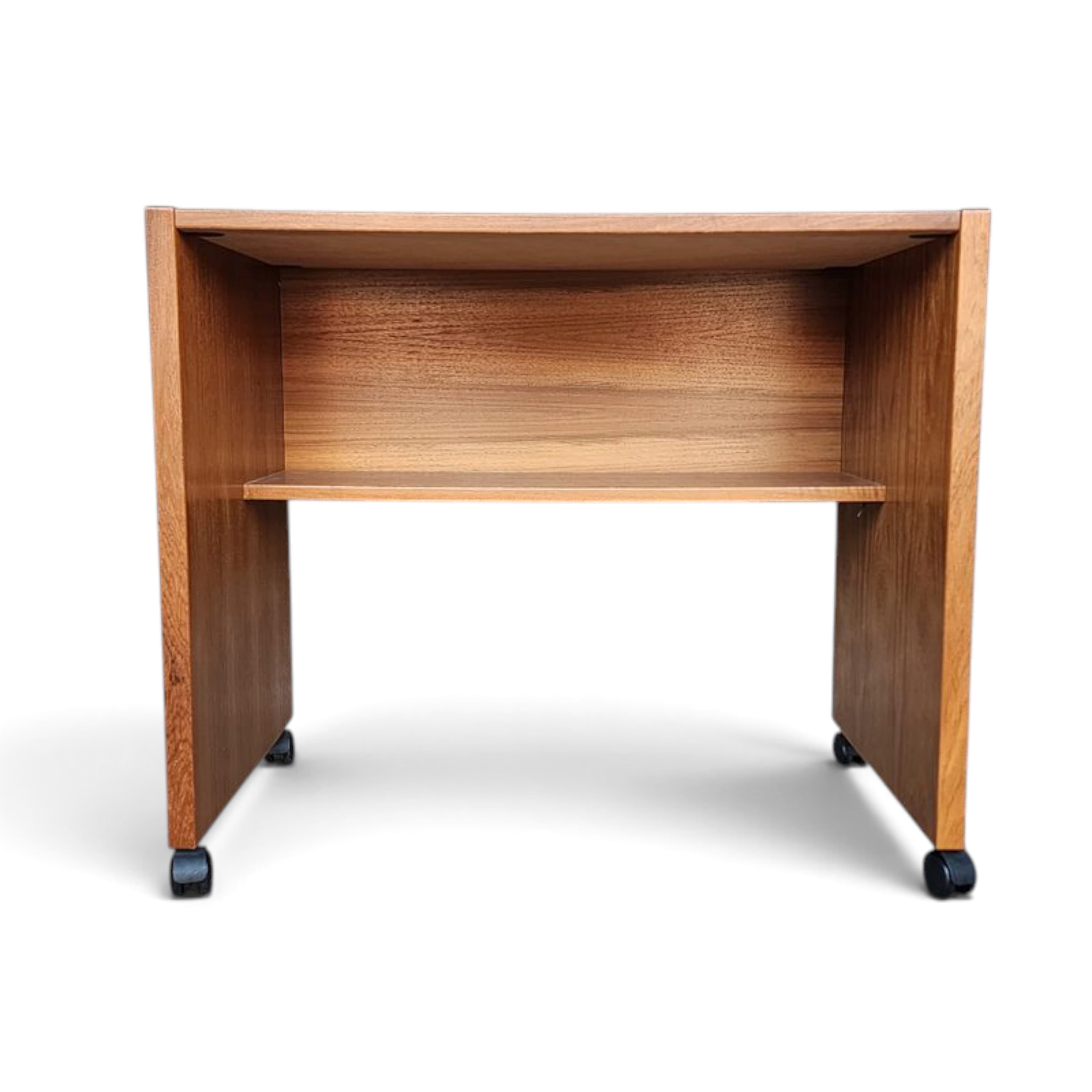 Vintage Mid-Century Teak Rolling Desk