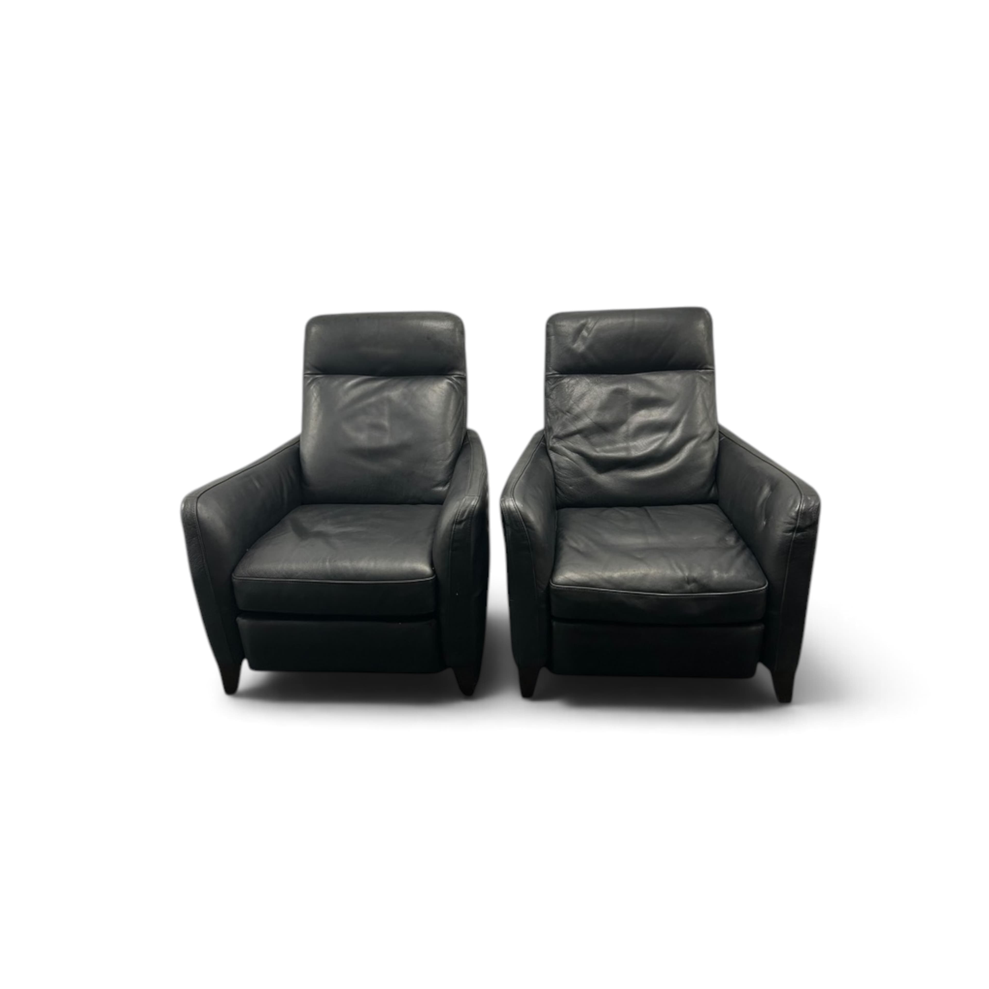 Set of 2 Natuzzi Leather Recliners