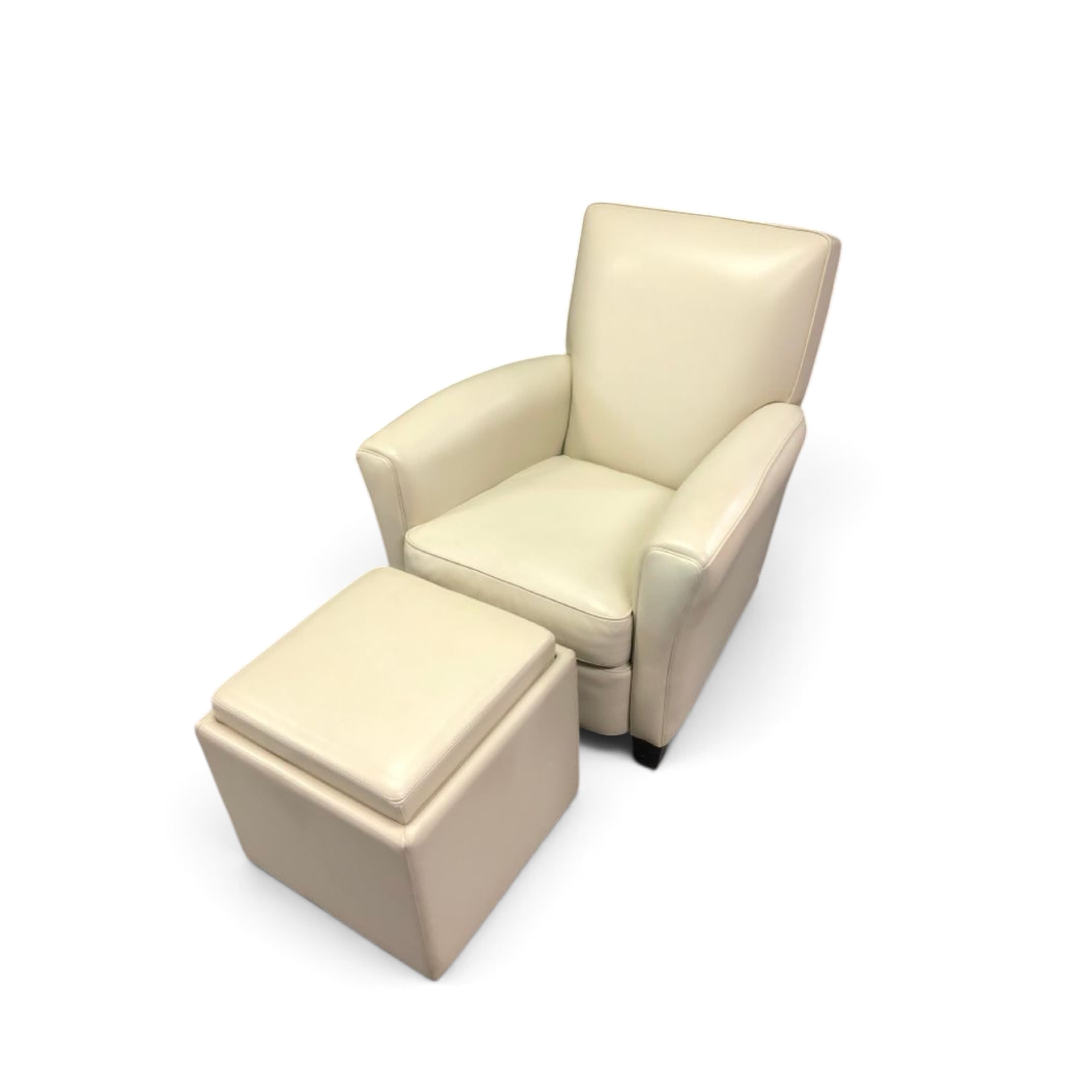 American Leather Armchair and Ottoman