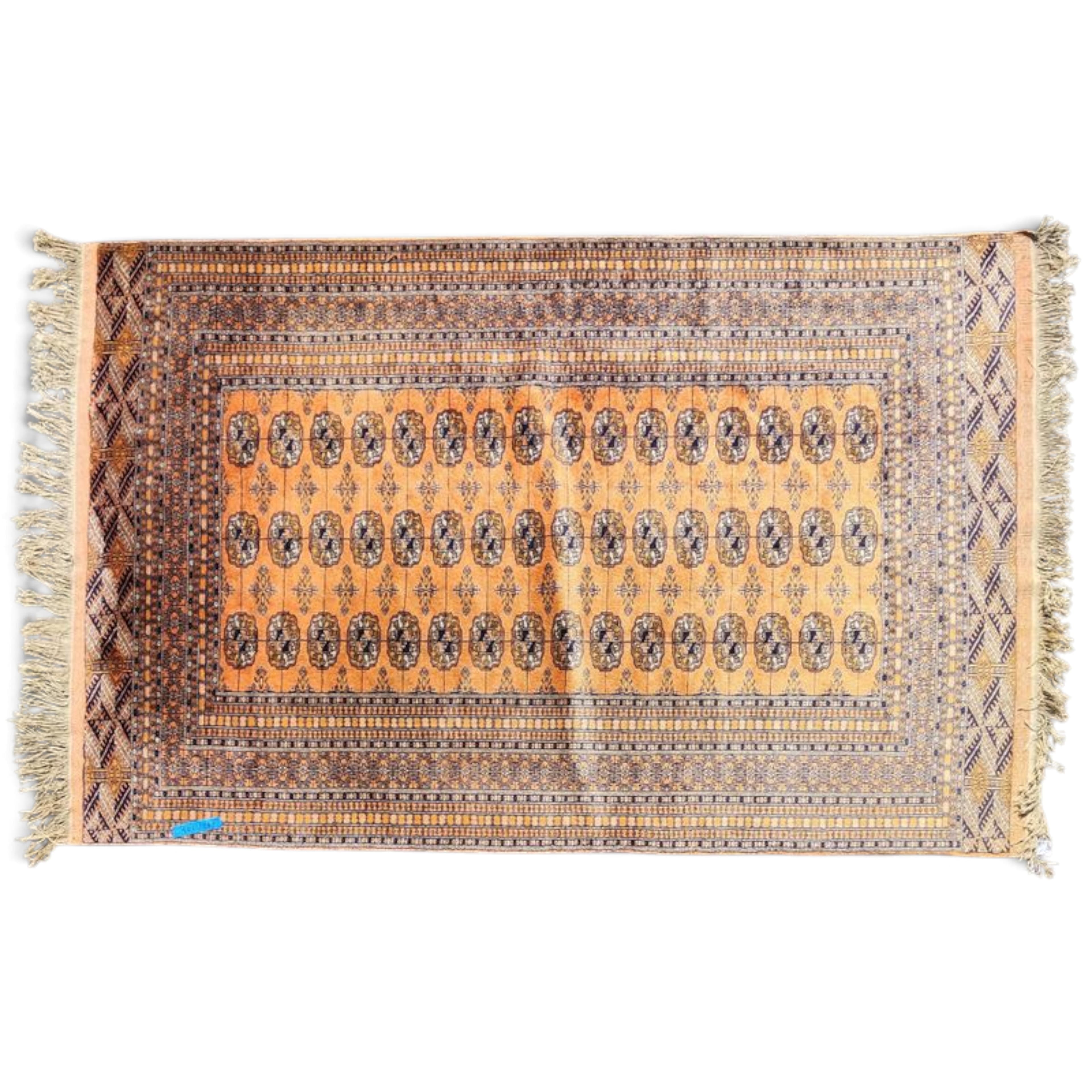Vintage Hand-Knotted Silk Area Rug