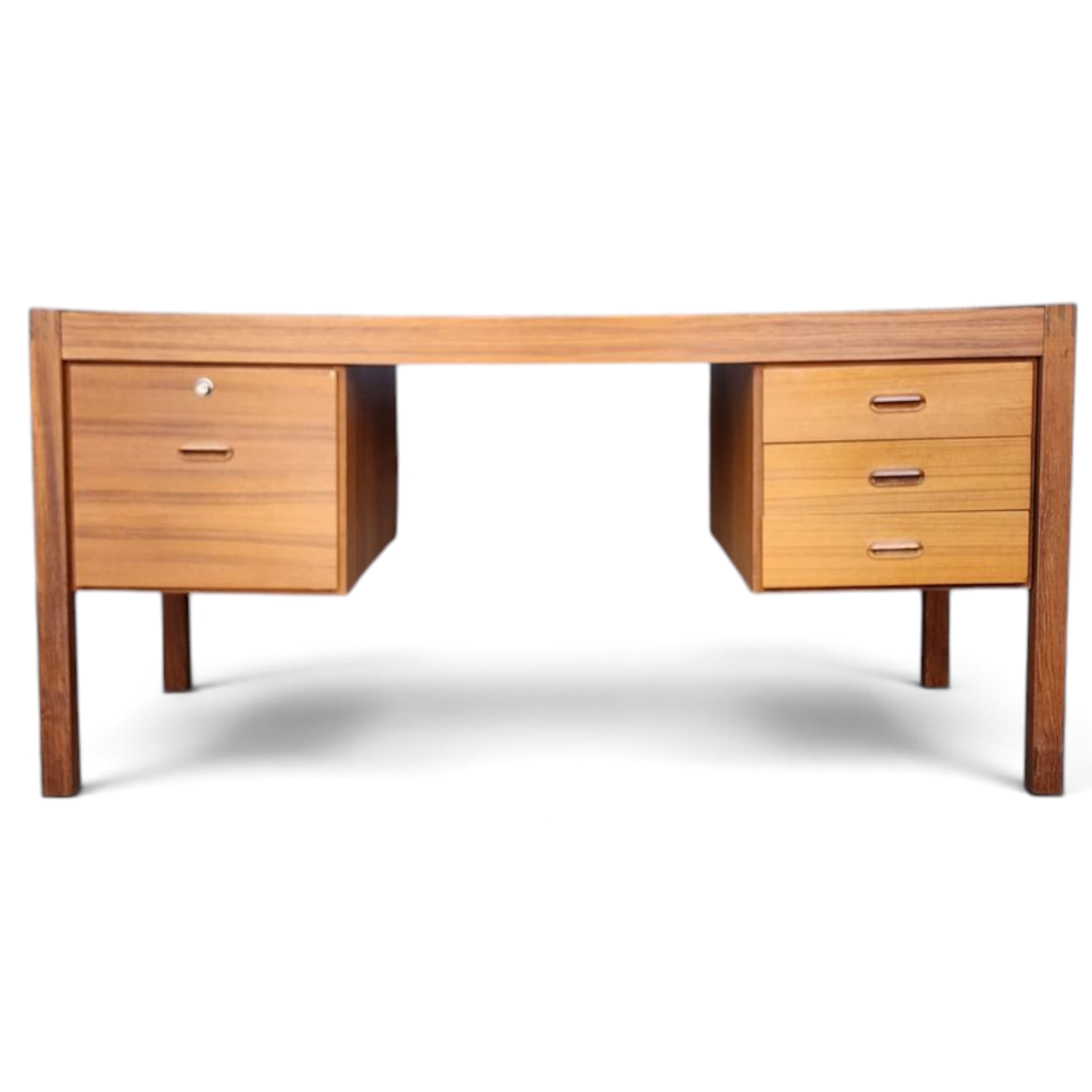 Bent Silberg Mobler Danish Mid-Century Teak 3-Drawer Desk